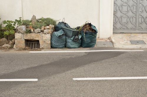 Professional waste removal team at work